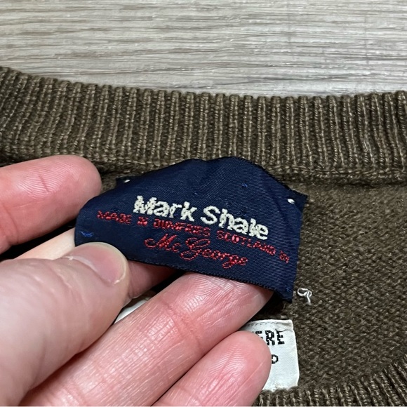 Mark Shale Mens 100% Cashmere Brown Crew Neck Sweater Size Medium - Picture 2 of 7